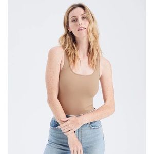 NWOT Abercrombie & Fitch Women Seamless Tank Bodysuit Light Brown